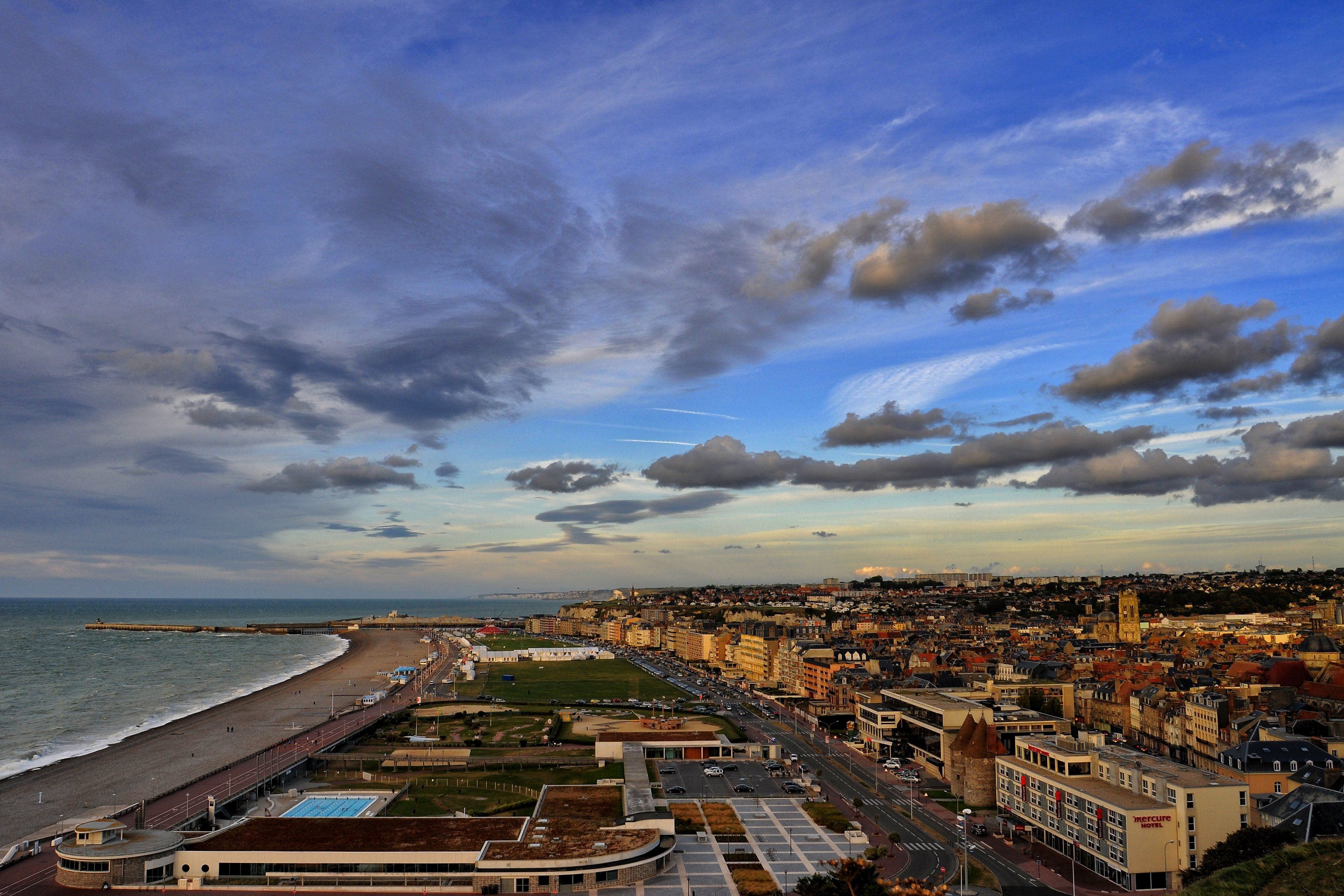 Vue aérienne de la ville de Dieppe
